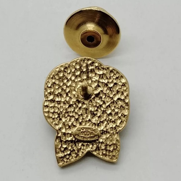 CHANEL Black and Gold Camilla Brooch/Pin - Picture 6 of 8